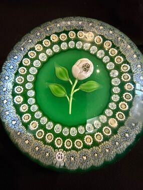 Baccarat Millefiori Art Glass Paperweight Cane Design Signed B Cane – Chips